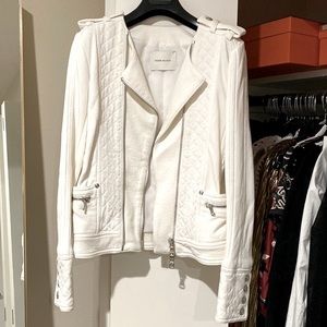 Pierre Balmain Quilted Cotton-Jersey White Jacket Sz 34